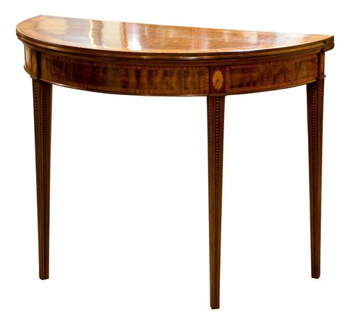 George III Mahogany & Satinwood Card Table (1 of 9) George III Mahogany & Satinwood Card Table (1 of 9)
