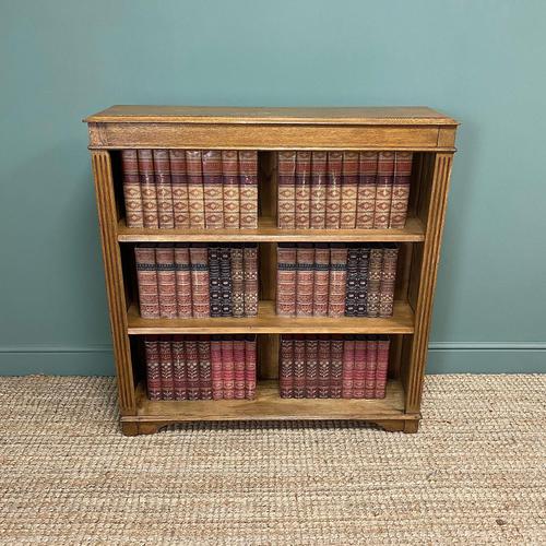 Quality Edwardian Oak Antique Open Bookcase (1 of 5)