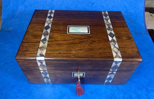 Victorian Rosewood Jewellery Box  With Inlay (1 of 15)