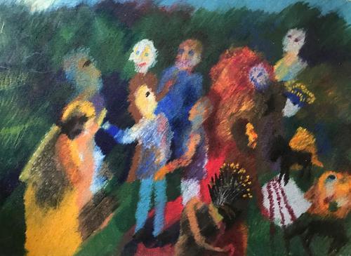Original Pastel Painting 'A family group' (1 of 1) Original Pastel Painting 'A family group' (1 of 1)