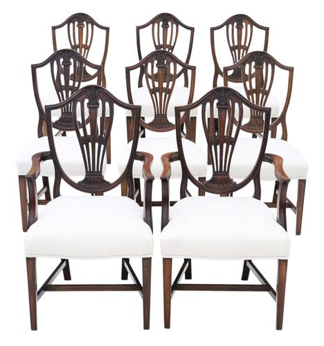 Georgian fine quality set of 8 mahogany dining chairs c.1800 (1 of 11)