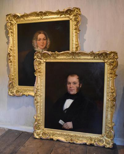 Large Pair of Victorian Oil Portraits (1 of 8)