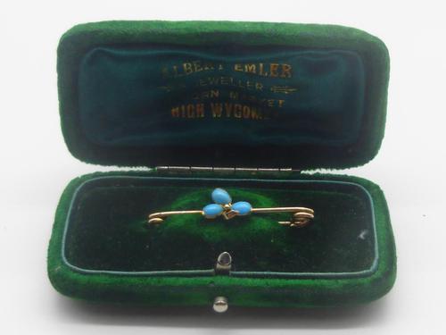 9ct Gold Turquoise Brooch (1 of 7) 9ct Gold Turquoise Brooch (1 of 7)