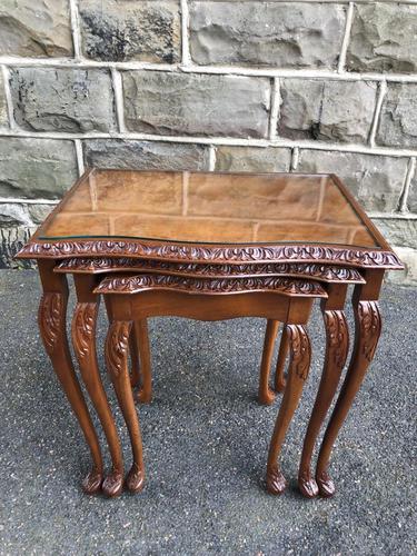 Antique Burr Walnut Nest of 3 Tables (1 of 8)