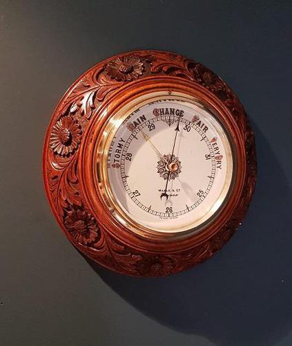 Fine Antique Walnut Maples of London Barometer (1 of 5)