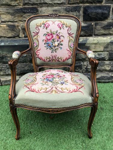 Antique Walnut Fauteuil Desk Chair (1 of 6) Antique Walnut Fauteuil Desk Chair (1 of 6)