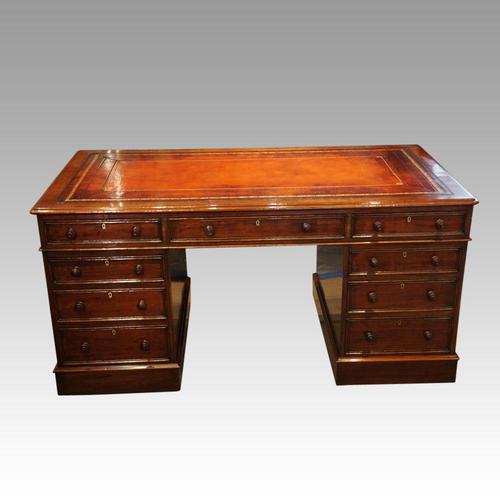 Victorian Mahogany Pedestal Desk (1 of 10)