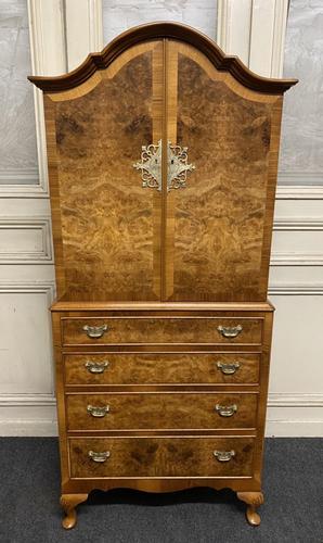 Burr Walnut Cupboard Over Chest (1 of 15)