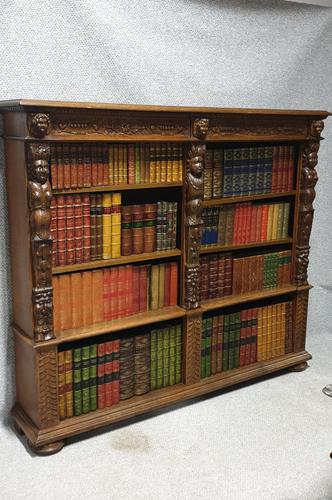 Outstanding Carved Oak Open Library Bookcase (1 of 16) Outstanding Carved Oak Open Library Bookcase (1 of 16)