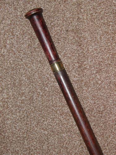 Vintage Solid Wooden Walking / Gadget Sword Stick / Cane with Brass Collar (1 of 10)