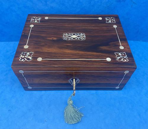 William IV Rosewood Box with Mother of Pearl Inlay (1 of 9)