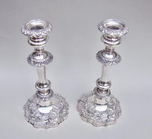 Pair of Georgian Old Sheffield Plate Candlesticks c.1820 (1 of 6)