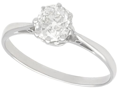 1.00ct Diamond & Platinum Solitaire Ring - Antique c.1920 (1 of 9) 1.00ct Diamond & Platinum Solitaire Ring - Antique c.1920 (1 of 9)