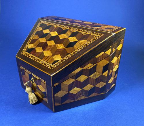 Victorian Tunbridge Ware Stationery Box (1 of 9)