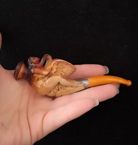 Rare antique meerschaum pipe, Leda and the Swan (1 of 14)