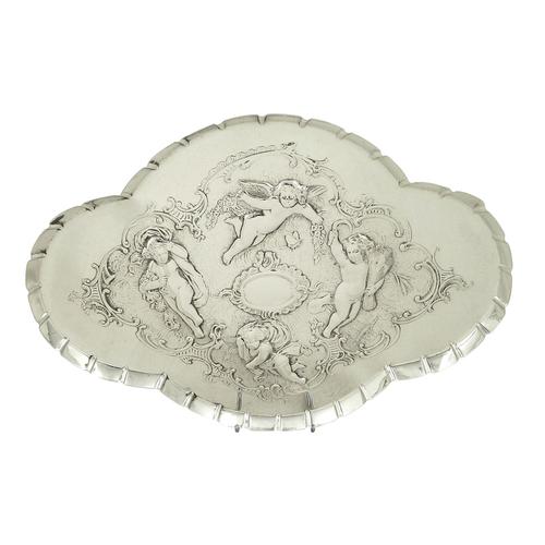 Antique Edwardian Sterling Silver 'Cherub' Dressing Tray 1902 (1 of 8)