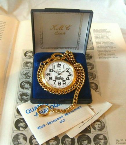 Vintage Pocket Watch 1970s Railroad 12ct Gold Plated Swiss & West Germany Nos (1 of 12)