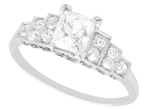 1.17ct Diamond & Platinum Solitaire Ring c.1930 (1 of 9)