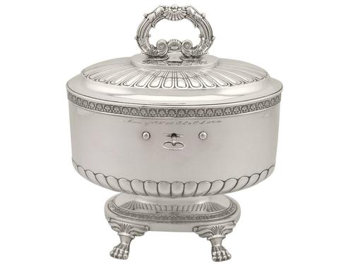 Sterling Silver Locking Biscuit Box - Antique 1845 (1 of 15) Sterling Silver Locking Biscuit Box - Antique 1845 (1 of 15)