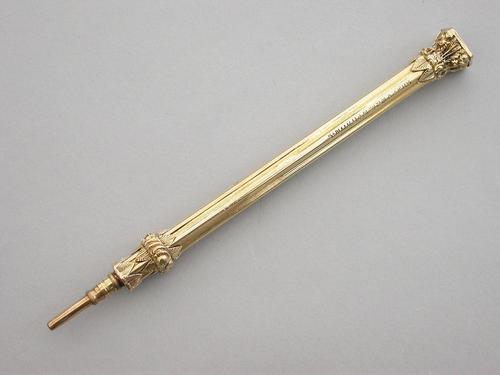 Victorian 15 Carat Gold Sliding Mechanical Propelling Pencil by Sampson Mordan c.1850 (1 of 9) Victorian 15 Carat Gold Sliding Mechanical Propelling Pencil by Sampson Mordan c.1850 (1 of 9)