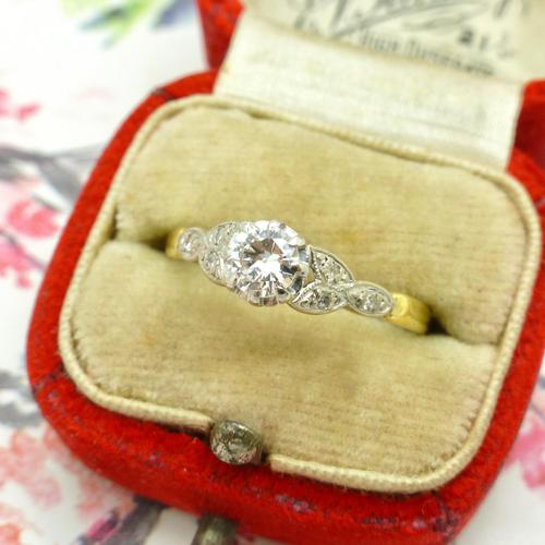 Art Deco 18ct Platinum Old Cut Diamond Solitaire Engagement Ring 0.35ct c.1920 (1 of 11) Art Deco 18ct Platinum Old Cut Diamond Solitaire Engagement Ring 0.35ct c.1920 (1 of 11)