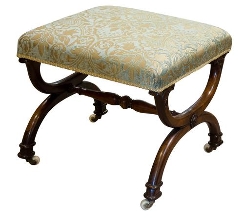 19th Century Rosewood X-framed Stool c.1830 (1 of 7) 19th Century Rosewood X-framed Stool c.1830 (1 of 7)