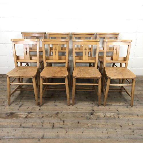 Set of Eight Antique Church Chairs (m-2068-8) (1 of 7)