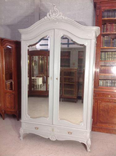 Painted French Carved Armoire in Plummet Grey (1 of 6)