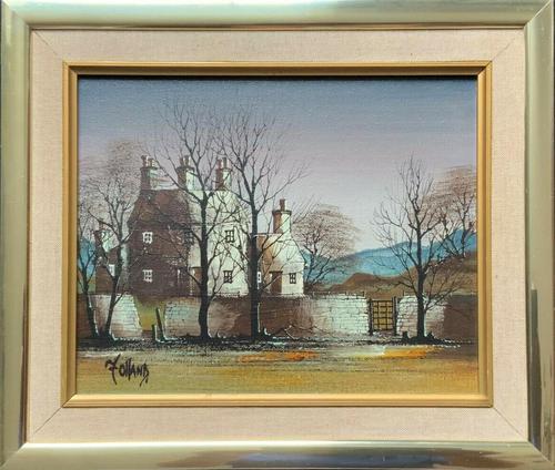 Ronald Folland (1932-1999) Original Signed Winter Village Landscape Oil Painting (1 of 12) Ronald Folland (1932-1999) Original Signed Winter Village Landscape Oil Painting (1 of 12)