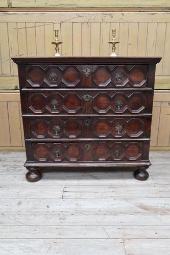 17th Century English William & Mary Oak Geometric Two-part Chest of Drawers c.1690 (1 of 39)