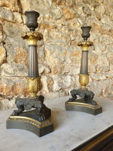 Antique Candlesticks, French Bronze Napoleon III Candlesticks (1 of 7)