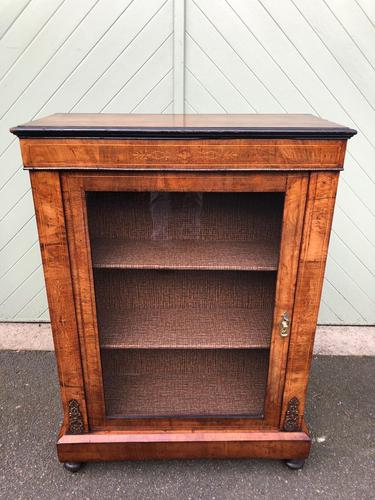 Antique Inlaid Walnut Display Cabinet (1 of 10)