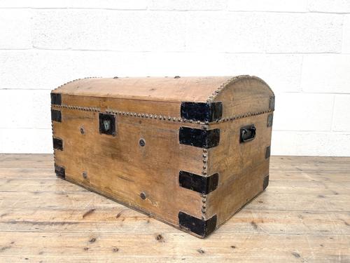 Rustic Antique Pine Dome Top Trunk (1 of 9)