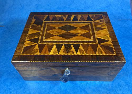 George III Rosewood Tunbridge Ware Box with Specimen Wood Inlay (1 of 15)