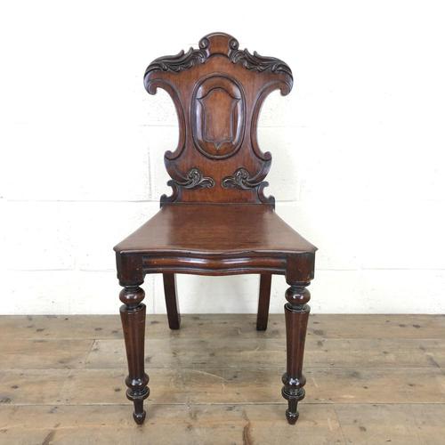 19th Century Mahogany Hall Chair (m-1533b) (1 of 8)