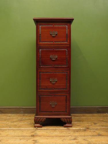 Tall Narrow Jali Style Chest of Drawers, Bedroom or Office Chest (1 of 13)