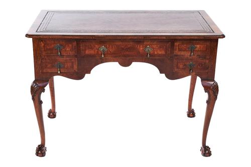 Georgian Revival Walnut 5 Drawer Writing Table c.1920 (1 of 10)