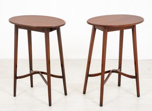 Pair of Mahogany Sheraton Revival Occasional Tables (1 of 7)