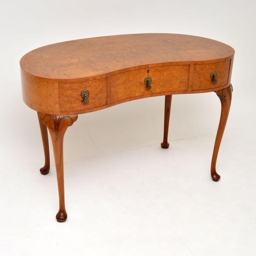 Antique Burr Walnut Kidney Shaped Desk or Dressing Table by Waring & Gillows (1 of 12)