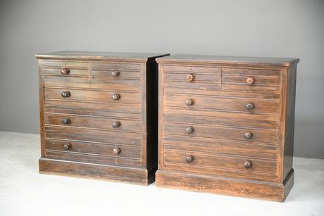 Pair of Stained Beech Chest of Drawers (1 of 16)