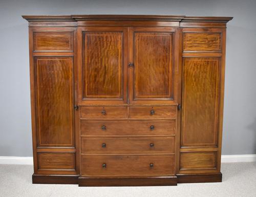 19th Century Mahogany Breakfront Wardrobe (1 of 12)