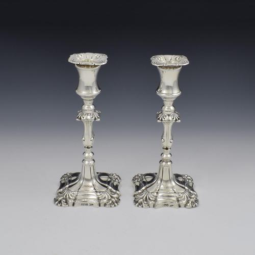 Pair of Edwardian Art Nouveau Silver Candlesticks Walker & Hall 1902 (1 of 6)