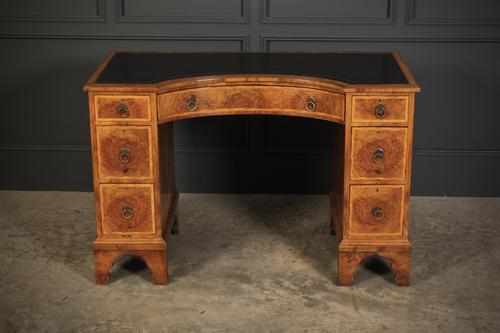 Queen Anne Style Burr Walnut Concave Writing Desk (1 of 18) Queen Anne Style Burr Walnut Concave Writing Desk (1 of 18)