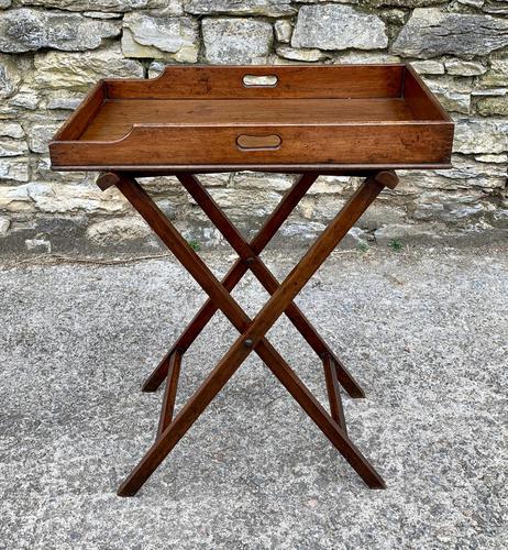 Small Antique Mahogany Butlers Tray on Stand (1 of 15)