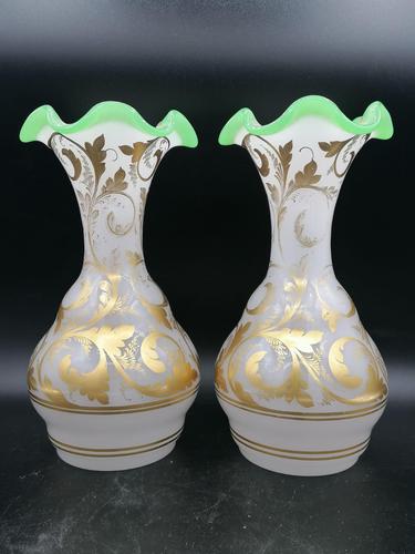 Antique Opaline Glass Vases, France Napoleon III (1 of 6)