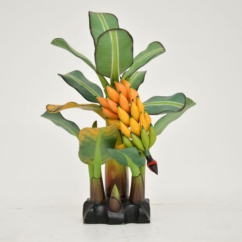 Vintage South Amercian Carved Wood Banana Tree Sculpture (1 of 10)