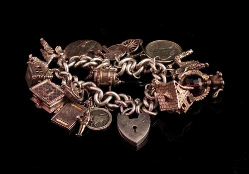 Vintage Sterling Silver Charm Bracelet, 1960s - Heavy (1 of 12) Vintage Sterling Silver Charm Bracelet, 1960s - Heavy (1 of 12)
