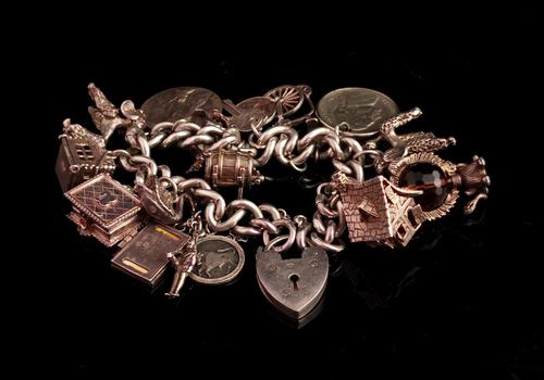 Vintage Sterling Silver Charm Bracelet, 1960s - Heavy (1 of 12)