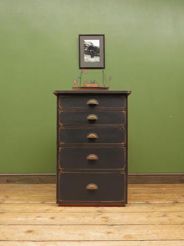 Vintage Industrial Black Painted Chest of Drawers, Office or Workshop Chest (1 of 12) Vintage Industrial Black Painted Chest of Drawers, Office or Workshop Chest (1 of 12)