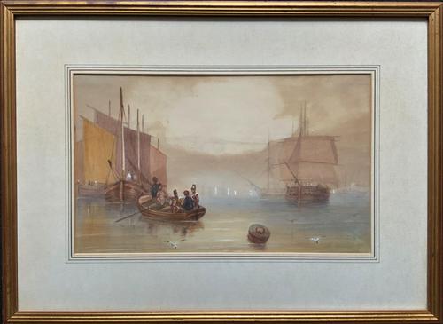 19th Century British School - Masted Ships - Military - Marine - Watercolour Painting (1 of 10) 19th Century British School - Masted Ships - Military - Marine - Watercolour Painting (1 of 10)
